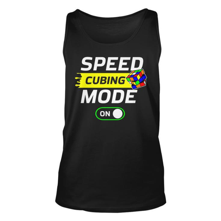 Speed Cubing Mode On Funny Cuber Speed Cubing Puzzles Math   Unisex Tank Top