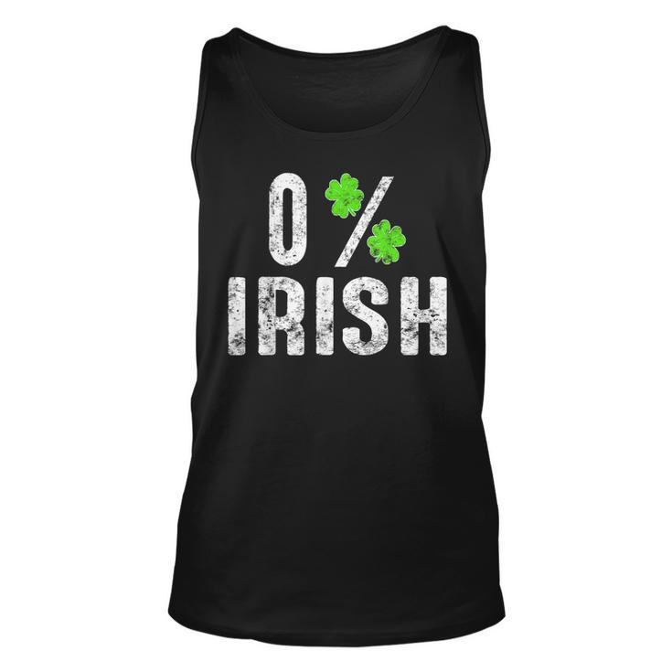 St Patricks Day Gift Shamrocks Zero Percent Irish Funny  Unisex Tank Top