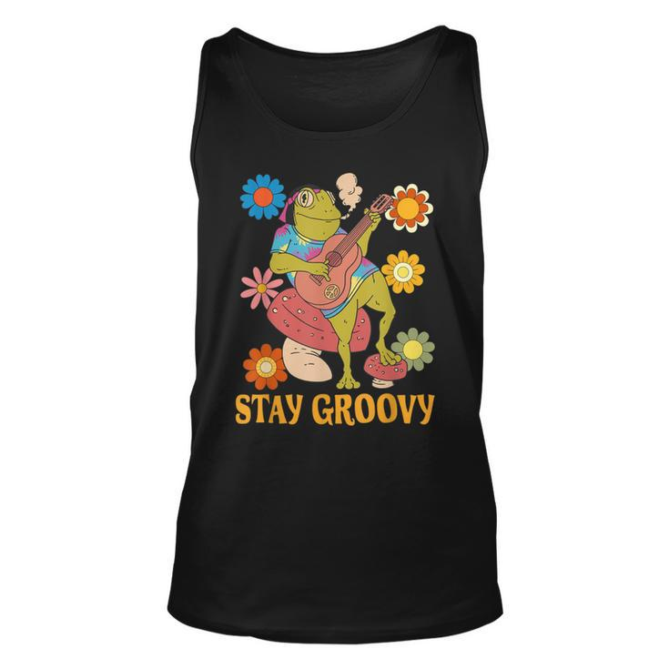 Stay Groovy Frog Hippie  Unisex Tank Top