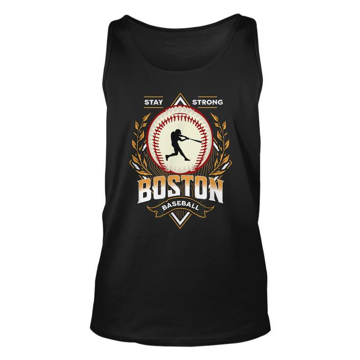 Stay Strong Boston Baseball Graphic  Vintage Style  Unisex Tank Top