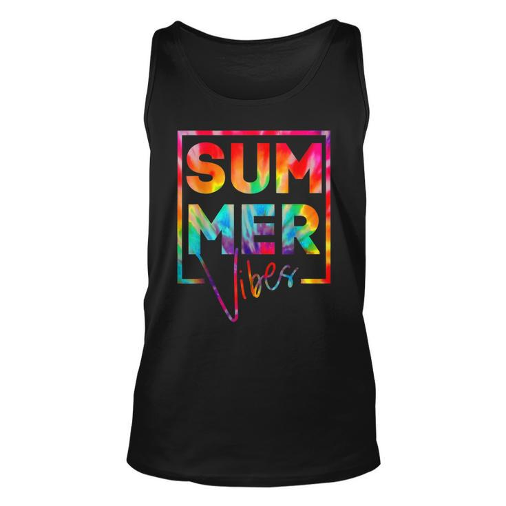 Summer Vibes Tie Dye Hello Summer Vacation  Unisex Tank Top