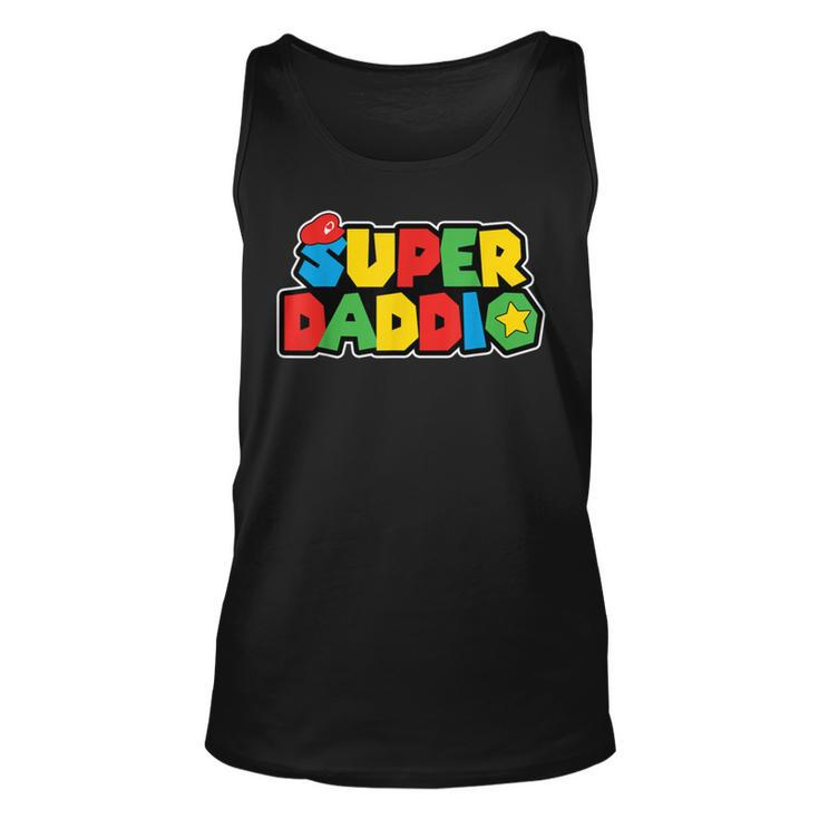 Super Daddio   Funny Gamer Dad Daddy Father’S Day Game Unisex Tank Top