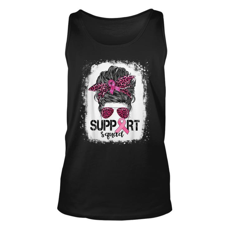 Support Squad Messy Bun Pink Warrior Breast Cancer Awareness V2 Tank Top