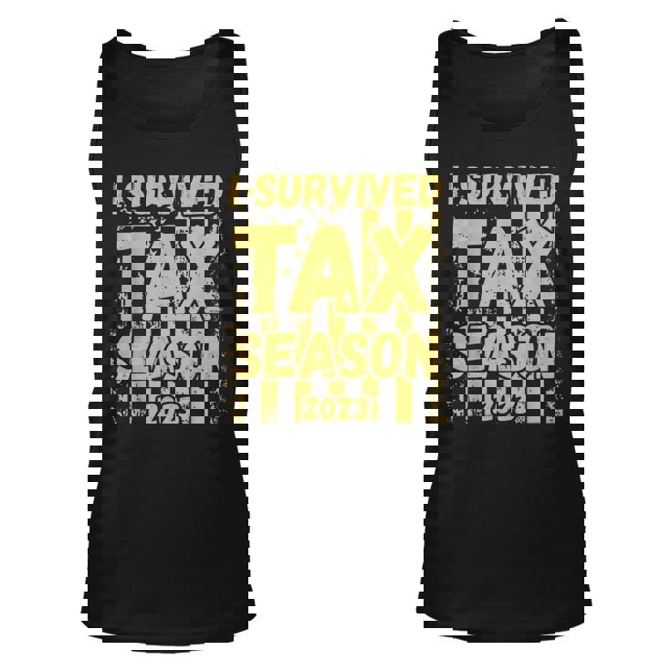 I Survived Tax Season 2023 Accountant Cpa Tax Payer Pun Joke Tank Top