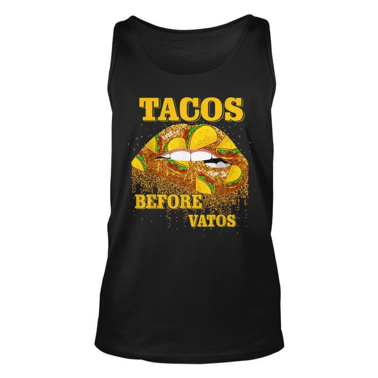 Tacos Before Vatos Valentines Day Tacos Lips Couple Matching  Unisex Tank Top