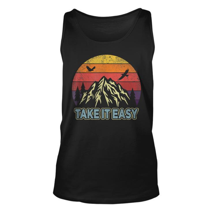 Take It Easy Retro Outdoors And Camping  Unisex Tank Top