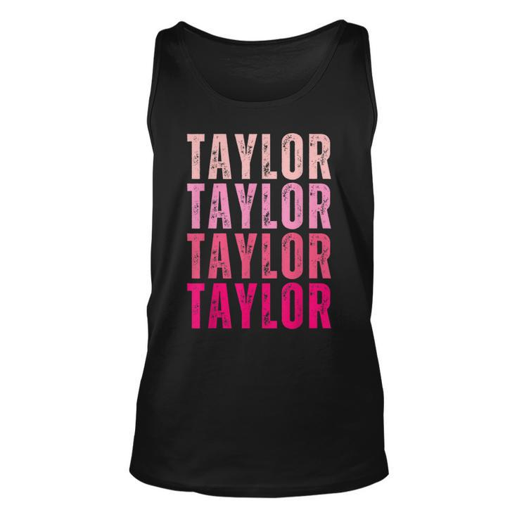 Taylor Vintage Cute Pattern First Name Taylor  Unisex Tank Top