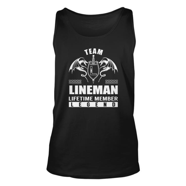 Team Lineman Lifetime Member Legend Unisex Tank Top