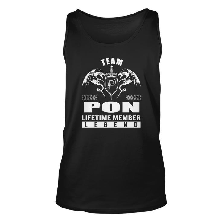 Team Pon Lifetime Member Legend  Unisex Tank Top