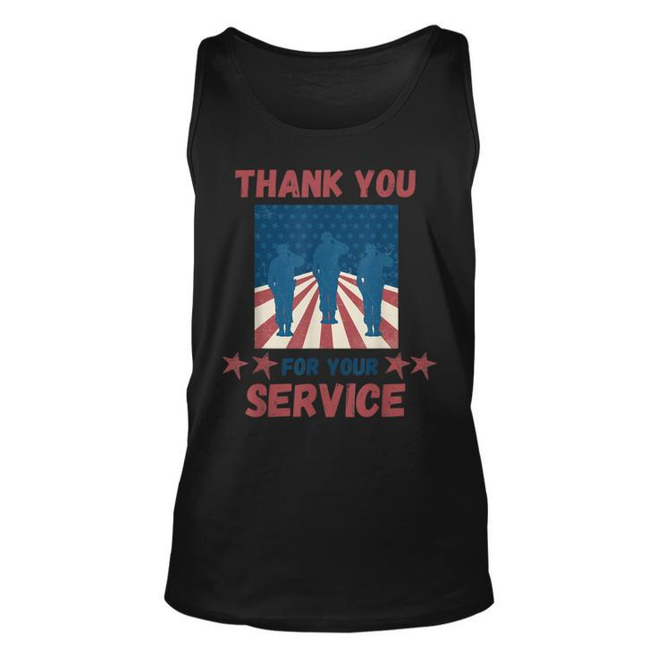 Thank You For Your Service Us Flag Veterans Day  Unisex Tank Top