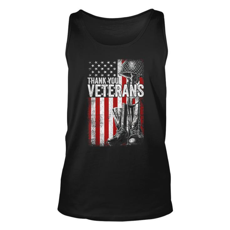 Thank You Veterans  Proud Veteran Day Dad Grandpa  V8 Unisex Tank Top