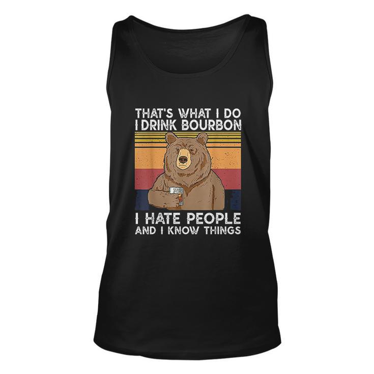 That Is What I Do I Drink Bourbon I Hate People Retro Men Women Tank Top Graphic Print Unisex