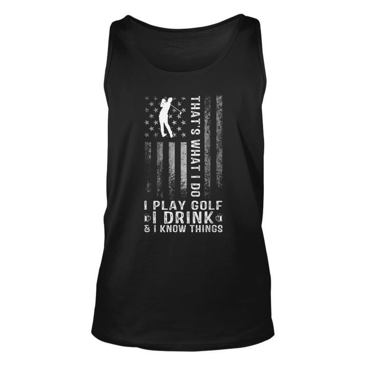 Thats What I Do I Play Golf And I Know Things Retro  Unisex Tank Top