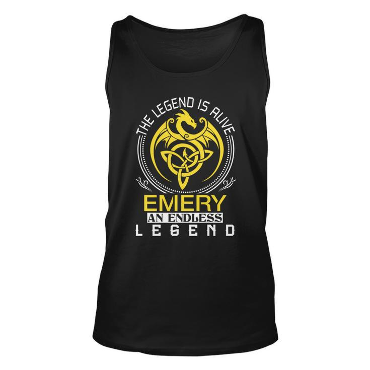 The Legend Is Alive Emery Family Name  Unisex Tank Top