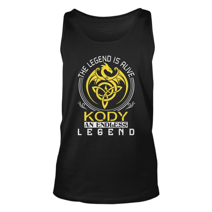 The Legend Is Alive Kody Family Name  Unisex Tank Top