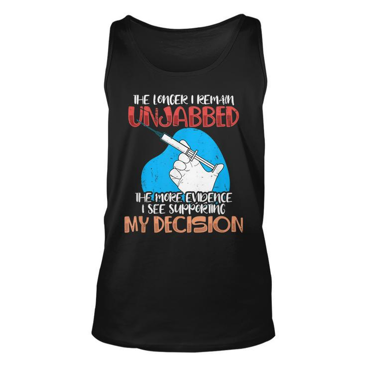 The Longer I Remain Unjabbed The More Evidence  Unisex Tank Top