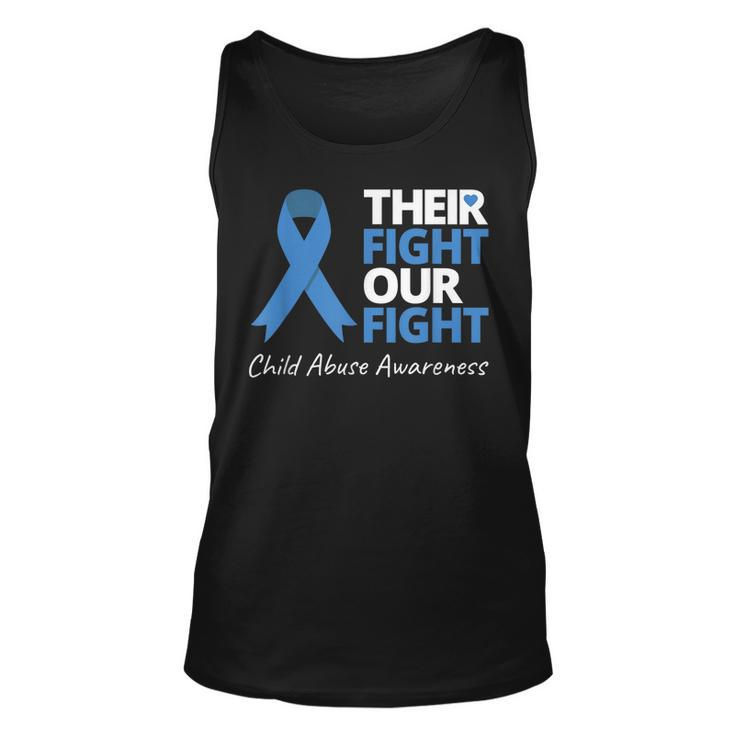 Their Fight Our Fight Child Abuse Awareness Blue Ribbon  Unisex Tank Top