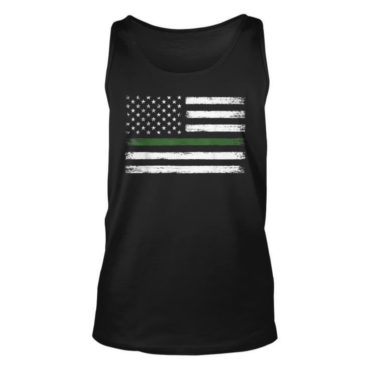 Thin Green Line Flag Military Family Vintage Patriotic  Unisex Tank Top