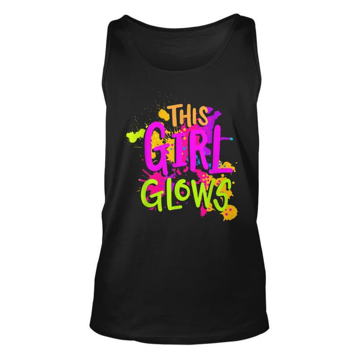This Girl Glows Costume 80S Glow Halloween Party Outfit  Unisex Tank Top