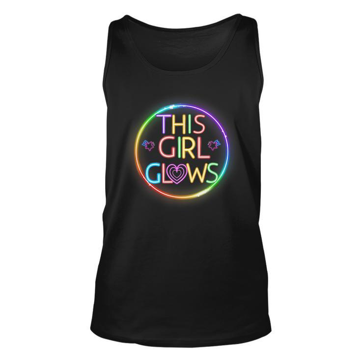 This Girl Glows Retro 80S Party Cute  Unisex Tank Top