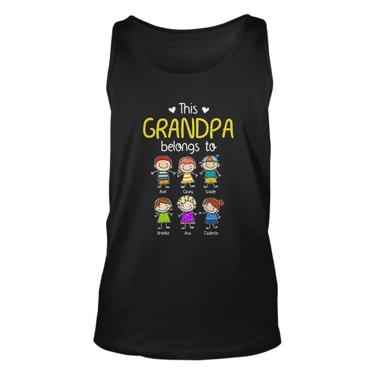 This Grandpa Belongs To Personalized Grandpa Men Women Tank Top Graphic Print Unisex