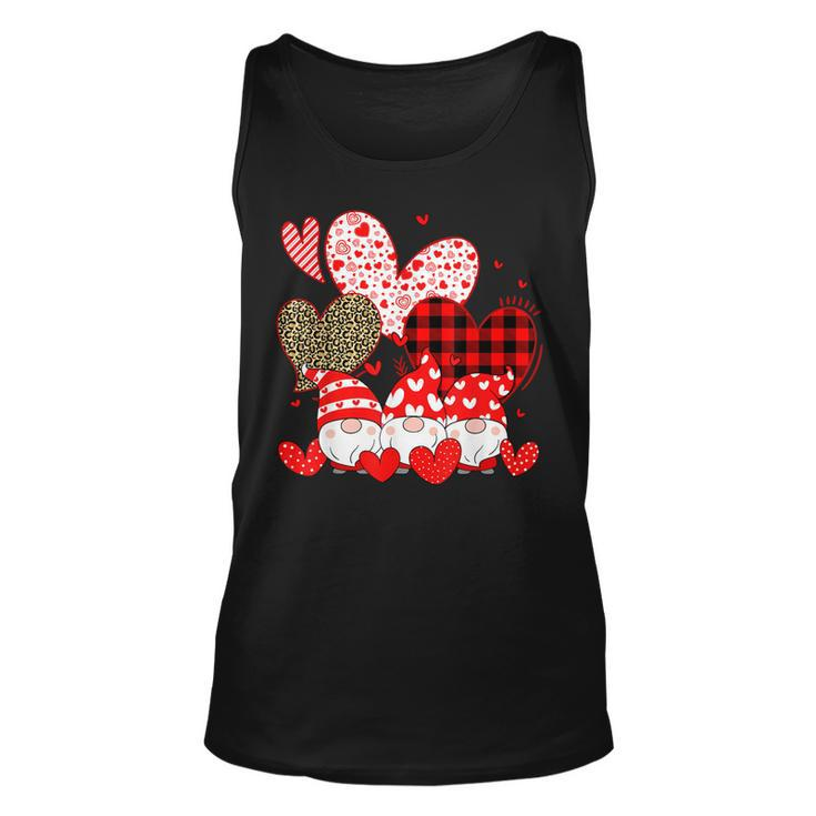 Three Gnomes Holding Hearts Valentines Day Gifts For Her  V2 Unisex Tank Top