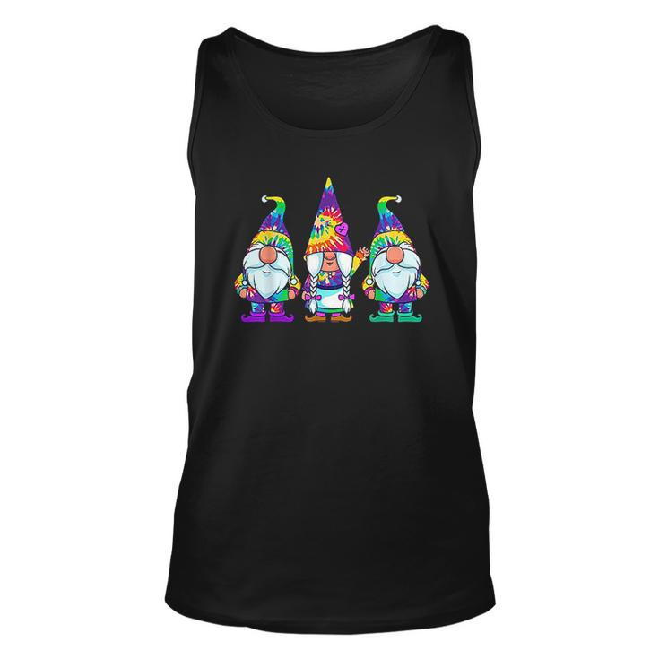 Three Hippie Gnomes Tie Dye Retro Vintage Hat Peace Gnome Men Women Tank Top Graphic Print Unisex