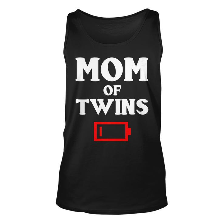 Tired Mom Of Twins Mother Funny Low Battery Mommy Mum Men Women Tank Top Graphic Print Unisex