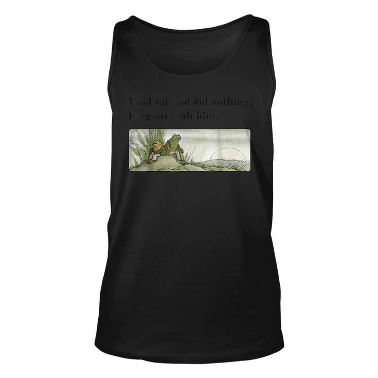 Toad Sat And Did Nothing Frog Sat With Him Apparel  Unisex Tank Top