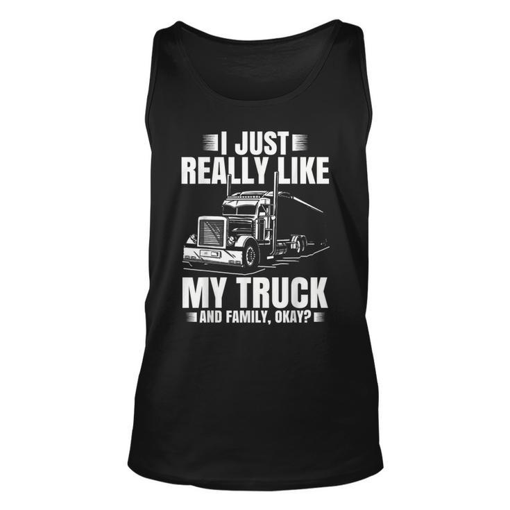 Truck Driver For Men Semi-Trailer Truckin Dad Big Rig Tank Top