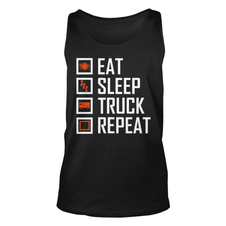 Trucker S For Men   Eat Sleep Truck Repeat Unisex Tank Top