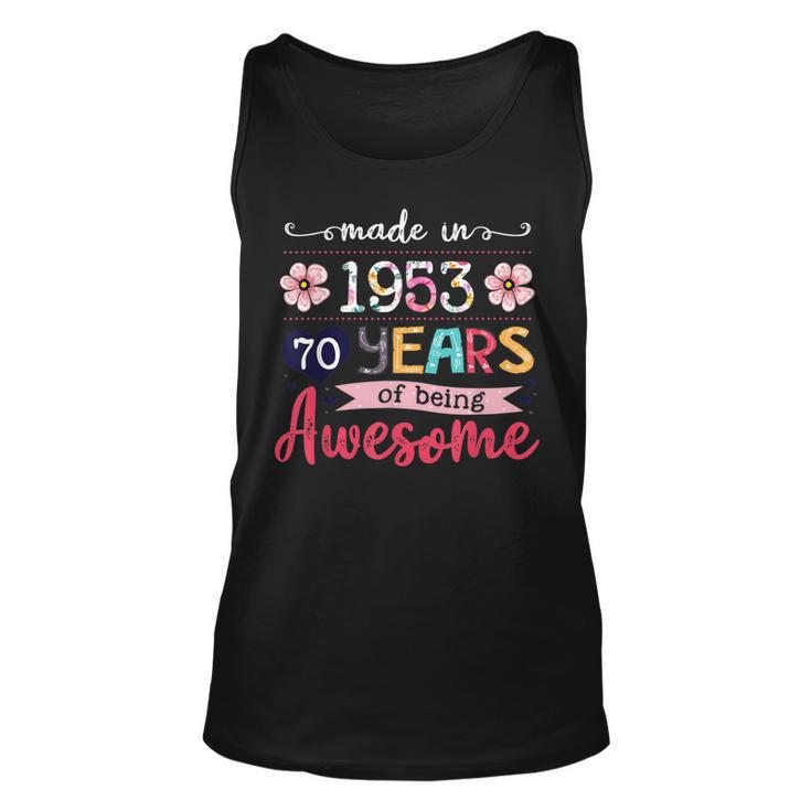 Turning 70 Birthday Decorations Women Made In 1953 70Th Bday Tank Top