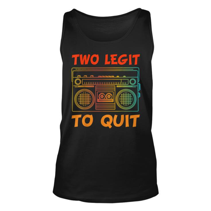 Two Legit To Quit Funny Hip Hop Theme 2Nd Birthday Costume  Unisex Tank Top