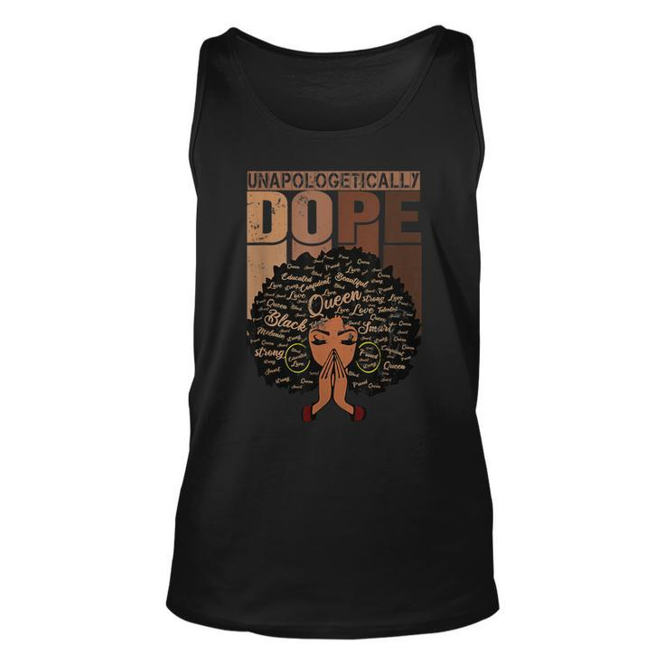 Unapologetically Dope Black Afro Melanin Black History Month  Unisex Tank Top