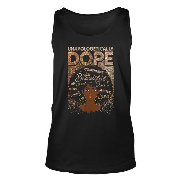 Unapologetically Dope Black Afro Women Black History Month  V2 Unisex Tank Top