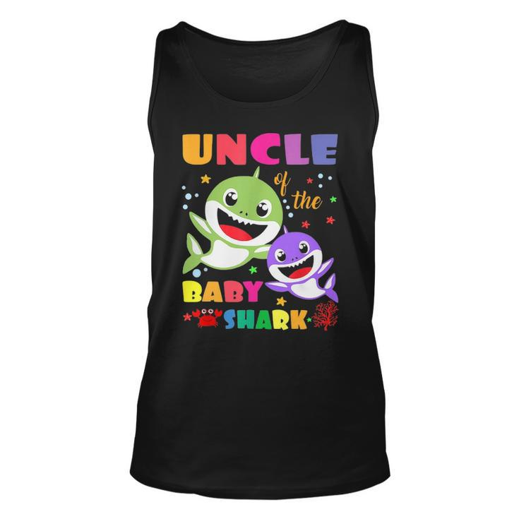 Uncle Of The Baby Shark Birthday Uncle Shark Unisex Tank Top