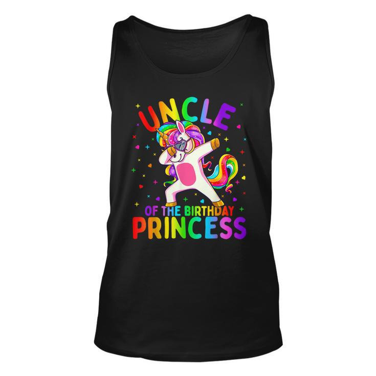 Uncle Of The Birthday Princess Girl Dabbing Unicorn  Unisex Tank Top