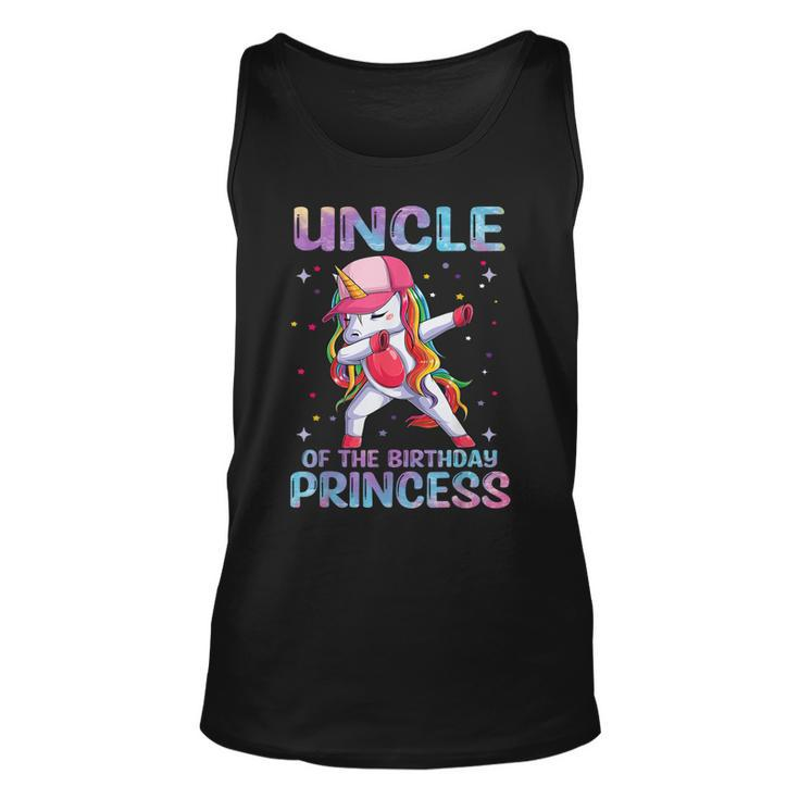 Uncle Of The Birthday Princess Girl Dabbing Unicorn  Unisex Tank Top