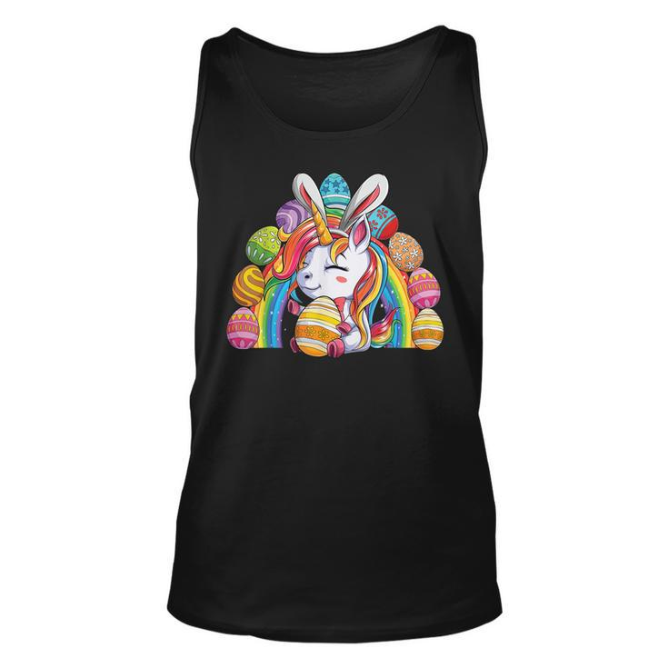 Unicorn Happy Easter Day Bunny Rainbow Egg Girls Kids  Unisex Tank Top