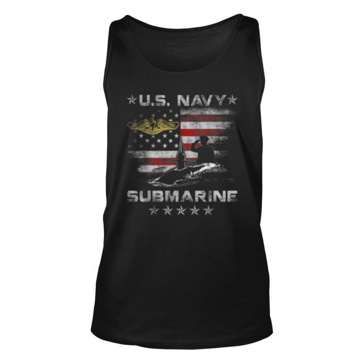 US Navy Submarine Silent Service Vintage  Mens Unisex Tank Top