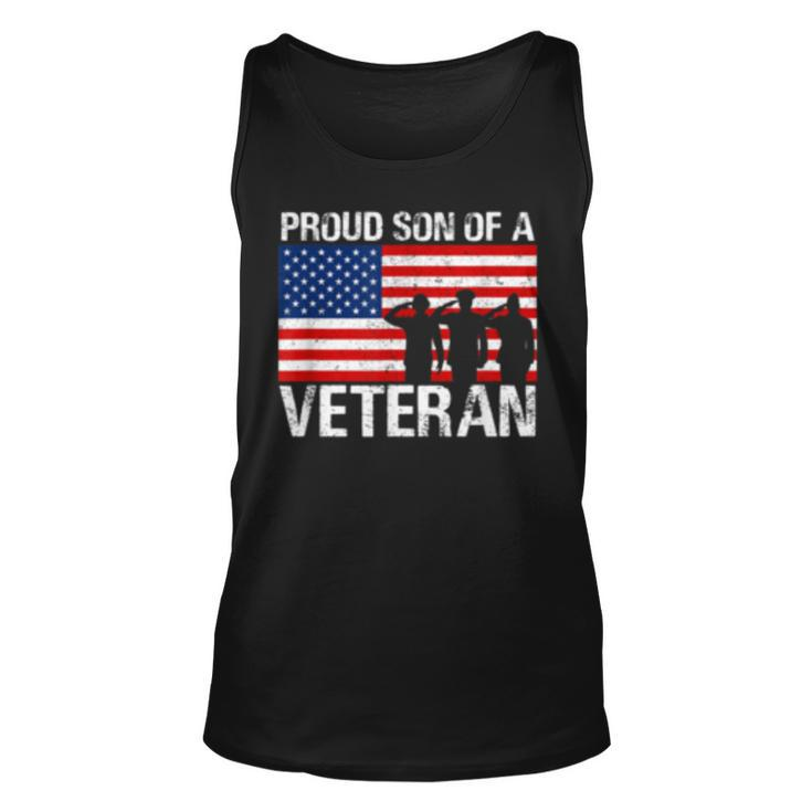 Usa United States Military Family Proud Son Of A Veteran  Unisex Tank Top