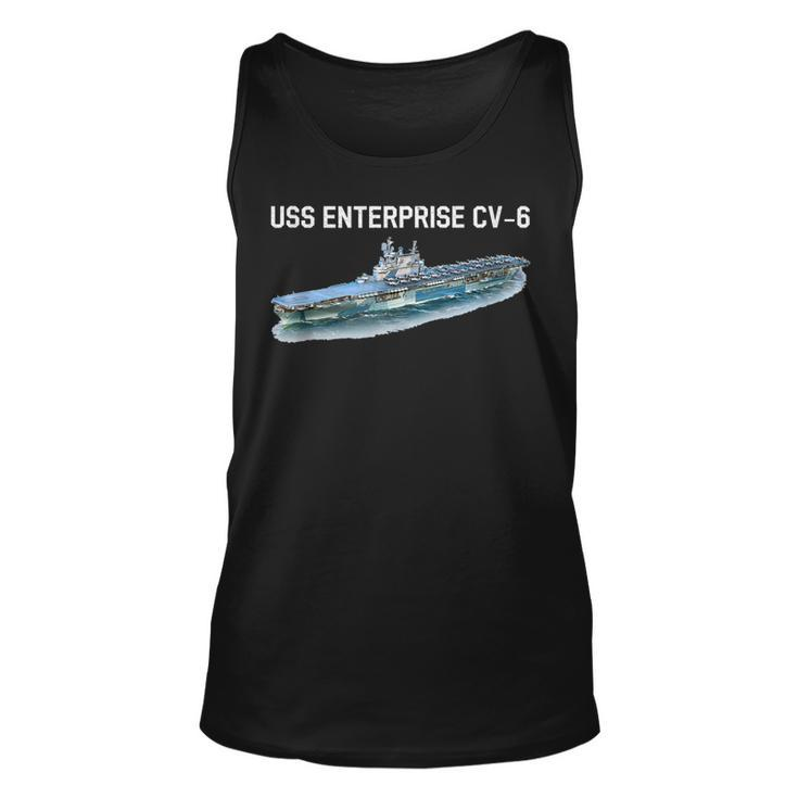 Uss Enterprise Cv-6 Aircraft Carrier World War Ii  Unisex Tank Top