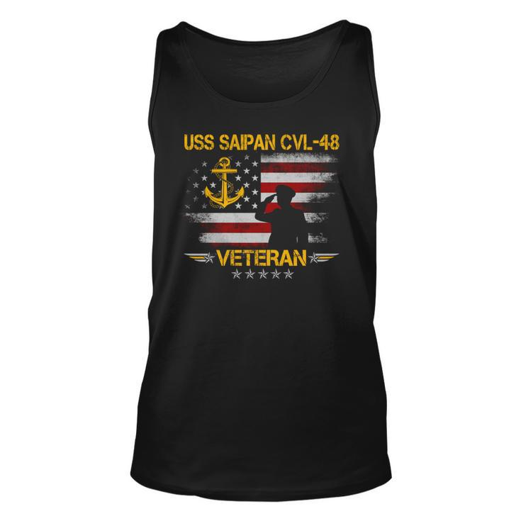 Uss Saipan Cvl-48 Aircraft Carrier Veteran Flag Veterans Day Unisex Tank Top