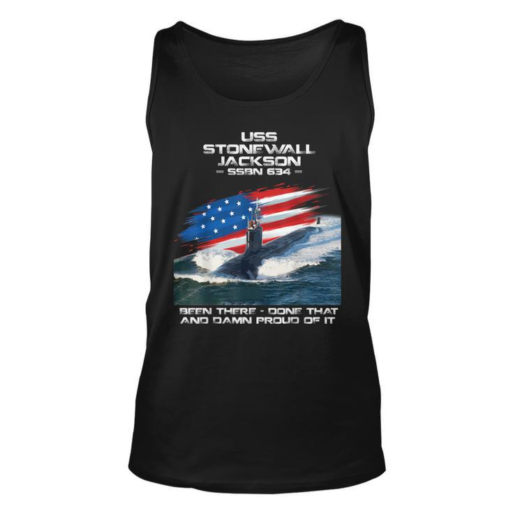 Uss Stonewall Jackson Ssbn-634 American Flag Submarine  Unisex Tank Top