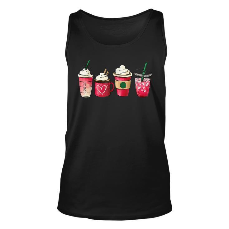Valentine Coffee Lover Heart Funny Valentines Day Costume  Unisex Tank Top