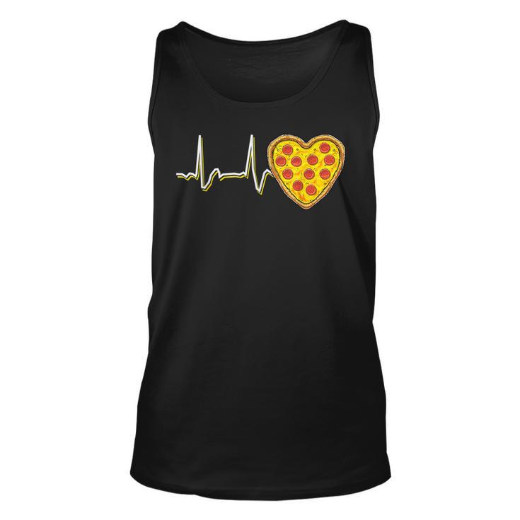 Valentines Day Pizza Heart Beat Heart Funny Pizza Lovers  Unisex Tank Top