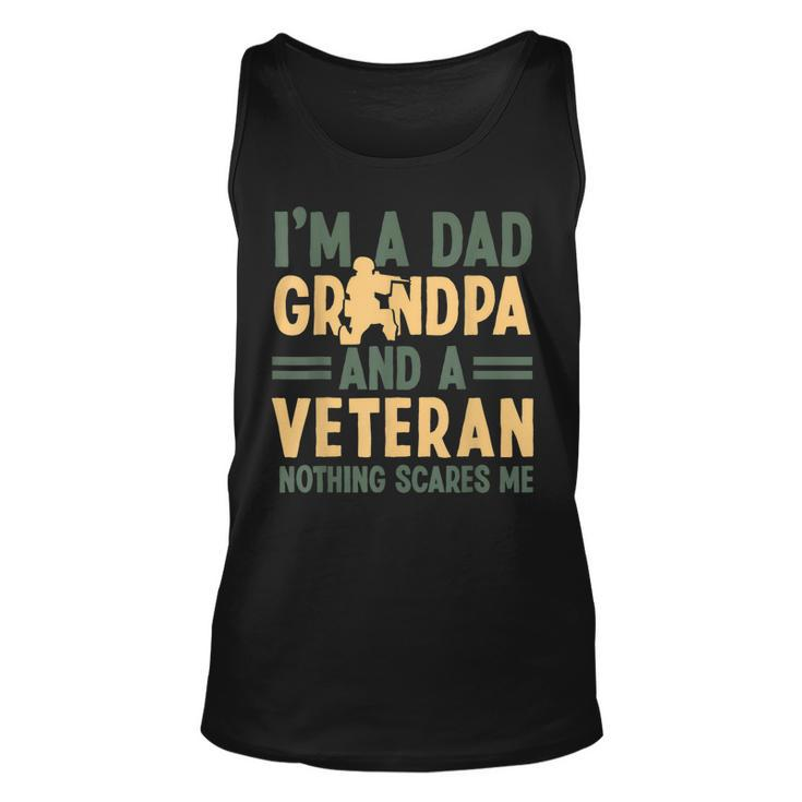 Veteran Dad Grandpa Patriotic Navy Army Veteran Pride  Unisex Tank Top