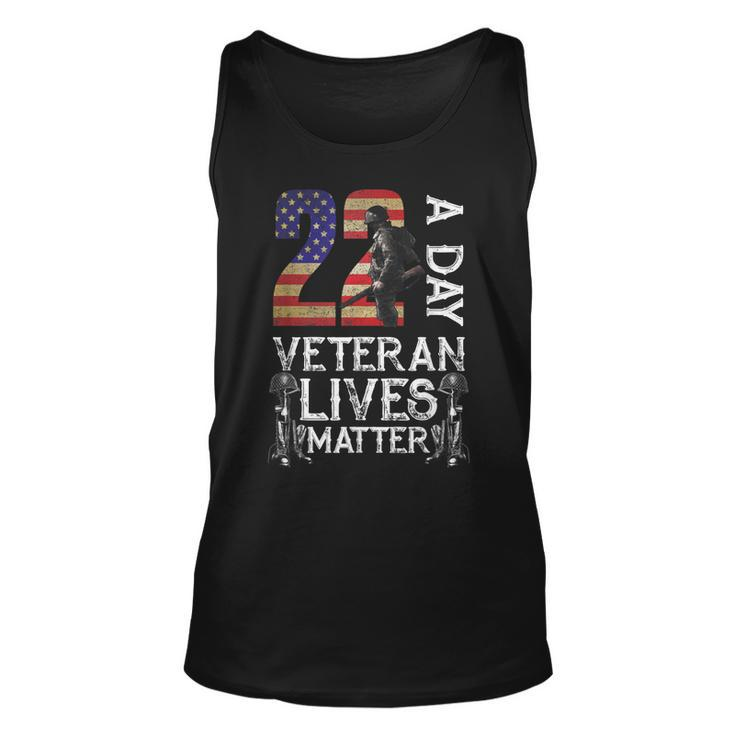 Veteran Matter Suicide Awareness Veteran 22 Day Usa Flag  Unisex Tank Top