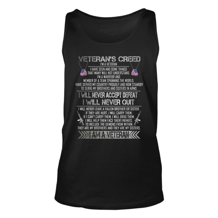 Veterans Creed Im A Veteran  Proud Veterans Day  Unisex Tank Top