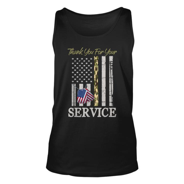 Veterans Day Thank You For Your Service Soldier Camouflage  Unisex Tank Top